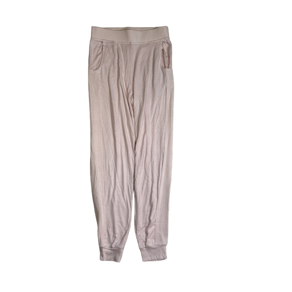 Lisa Robertson Pink Lounge Light Pants Size Small Pockets Elastic Waist Ribbed - Picture 1 of 11